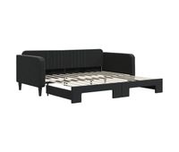 sofa cama - sofa convertible nido terciopelo negro 100x200 cm