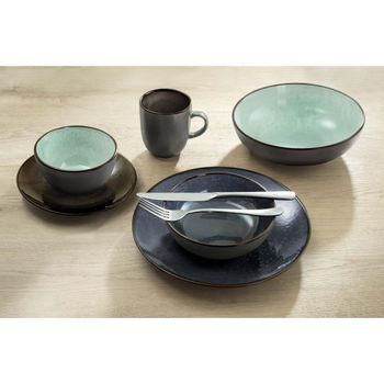 Plato de ensalada & pasta (x6) gres verde jade