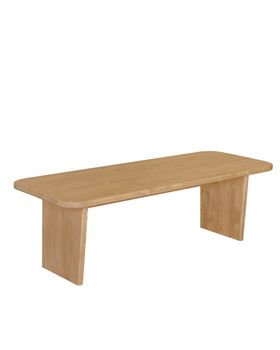Mesa de centro de madera maciza marrón claro 120x60cm