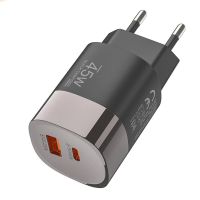 apd-527 pd45w cargador usb pd de 2 puertos usb-a  tipo-c pd qc cargador de pared rapido con enchufe eu para iphone 17 1