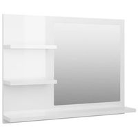 espejo de bano madera contrachapada blanco brillo 60x105x45 cm vidaxl
