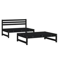 conjunto de muebles de jardin 2 uds  mesa y sillas madera maciza de pino negro