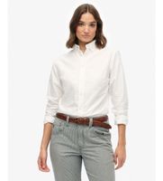 superdry para mujer w4010565a camisa oxford slim blanco s casual algodon manga larga