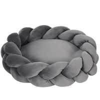 pawhut cama para perros pequenos cama para mascotas lavable con cojin independiente y cuerda de algodon 55x55x14 cm gris
