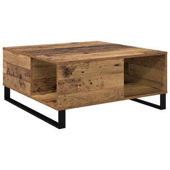 Mesa De Café - Mesa De Centro - Mesa Baja Madera Envejecida 80 X 80 X 36,5 Cm