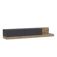 mueble tv de madera major - 180 x 37 x 30 cm - gris antracita