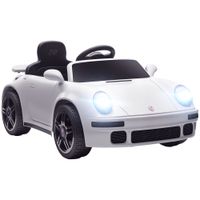 aiyaplay coche electrico ninos vehiculo electrico 12v control remoto 24g luces musica claxon 103 x 55 x 44 cm blanco