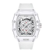 reloj de hombre uthai bk134 moderno con forma de barril transparente resistente al agua de cuarzo deportivo para regalo