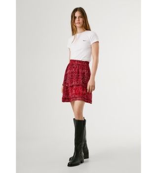 Pepe Jeans para mujer. PL9011878 Falda Mariona rojo (L), Casual, Poliéster