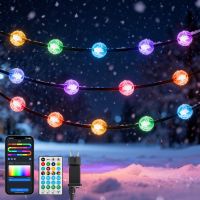 aigostar luces navidadbolas rgbic inteligente guirnalda luces led con 5m 33leds control por segmentos diy de color music sync 39 modos dinamicos ip44 impermeable para interior y exterior