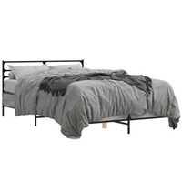 cama matrimonial  cama para adultos  estructura cama madera ingenieria metal gris sonoma 140x190 cm