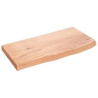 encimera bano madera maciza tratada marron claro 60x30x2-4 cm