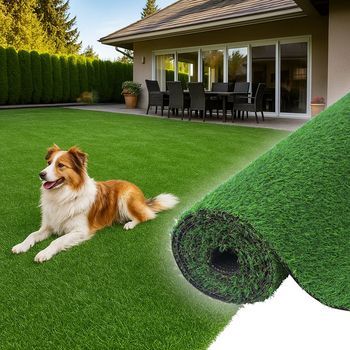 Rollo De Césped Artificial Barato Exterior Jardín Terraza Mascotas 20mm - [ancho 2m X10mt Largo]-2x10 Mt