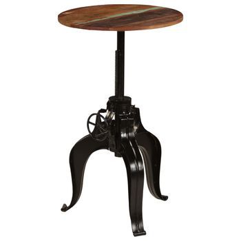 Mesa De Bar Madera Maciza Reciclada 60x(76-110) Cm Vidaxl