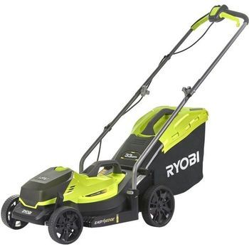 Ryobi Olm1833b, Cortacésped Sin Cable 18v One+ 33cm, Ajuste Central De Altura, Verde/gris