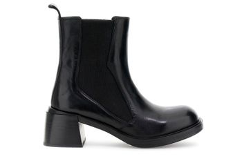 botines de piel con elástico black 39