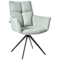silla de comedor giratoria tapiceria de poliester patas de hierro negro reposabrazos de estilo moderno muebles de comedor verde menta corbie