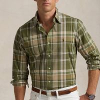 polo ralph lauren custom-fit oxford cotton shirt - l