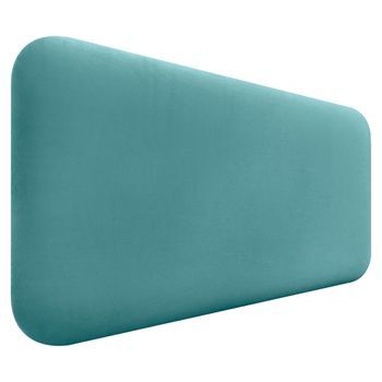 Dhome Cabecero Tapizado En Terciopelo Liso Redondeado Para Pared Acústicos Cabeceros Absorbentes Cabezal Cama Dormitorio (turquesa, 95cm)