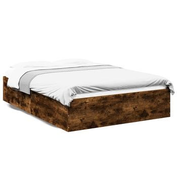 Estructura De Cama Madera De Ingeniería Roble Ahumado 120x190cm Vidaxl