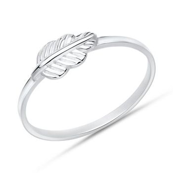 Anillo estrecho hoja plata 925