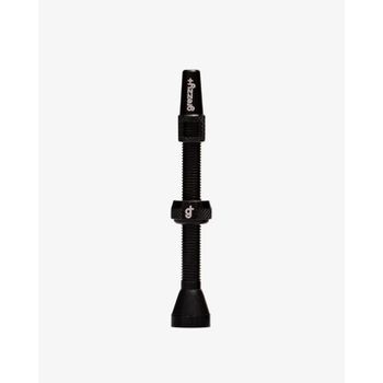 Grezzy+ Válvula Mousse Black 60mm Presta Fina para bicicleta de montaña y carretera, válvula de aluminio mecanizado con junta de goma y obús desmontable, ideal para mantenimiento profesional de ruedas
