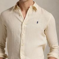 polo ralph lauren custom-fit linen shirt - xxl