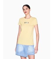 ax armani exchange para mujer xw002327af10358u2149 camiseta punto amarillo xs casual algodon manga corta
