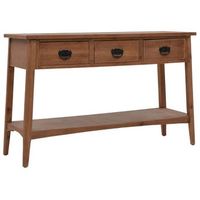 mesa consola de madera de abeto maciza marron 126x40x775 cm vidaxl