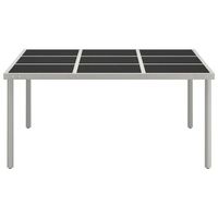 mesa de comedor de jardin  mesa de exterior acero y vidrio 170x170x745 cm