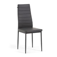 set de 2 sillas en ecopiel gris con patas de metal