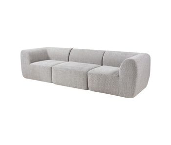 Sofá modular hurvas de 3 plazas bouclé - gris [en.casa]
