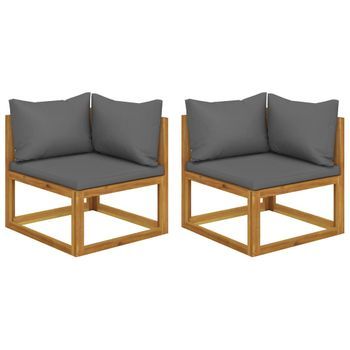 Sofás De Esquina Seccionales 2 Uds | Sofá De Salón | Sofá De Descanso Con Cojines Tela Gris Oscuro Cfw54330