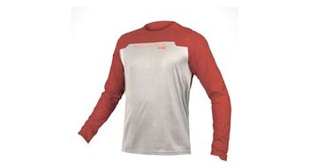 Camiseta de manga larga endura mt500  p   strong burner  strong   p gris rojo para hombre