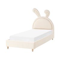 cama con somier moderna tapizado de terciopelo infantil somier de laminas beige 90 x 200 cm lallias