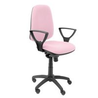 silla de oficina ergonomica con mecanismo sincro y regulable en altura - asiento y tejido tapizado en tejido bali color rosa brazos fijos incluidos
