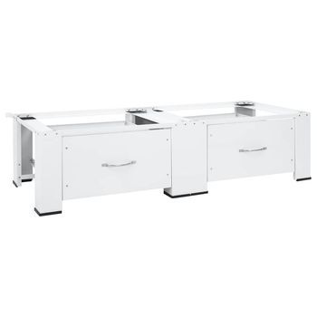 Pedestal Doble Para Lavadora Y Secadora Con Cajones Blanco Vidaxl
