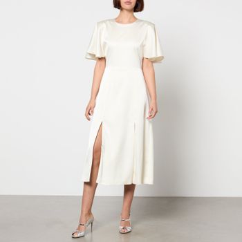 Rotate Birger Christensen Satin Slit Midi Dress - DK 38/UK 10
