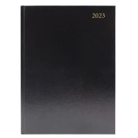collins 44 desk diary a4 day to page 2023 - black