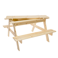 mesa de picnic infantil con caja incorporada para jugar - 90x90xa50 cm timbela m010-1