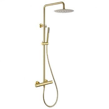 Columna De Ducha Termostática Manda Oro Cepillado Dorado