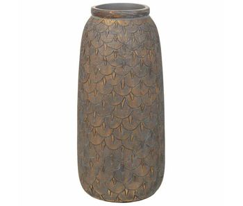 Jarrón alexandra house living gris dorado poliresina 15 x 31 x 15 cm