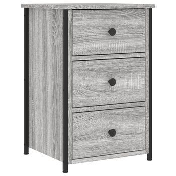 Mesita De Noche Madera De Ingeniería Gris Sonoma 40x36x60 Cm Vidaxl