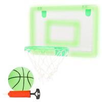 cb sports - canasta de baloncesto fluorescente con tablero de 45x30 cm incluye balon y bomba de aire facil instalacion en puerta o pared ideal para jugar en casa interiores coordinacion