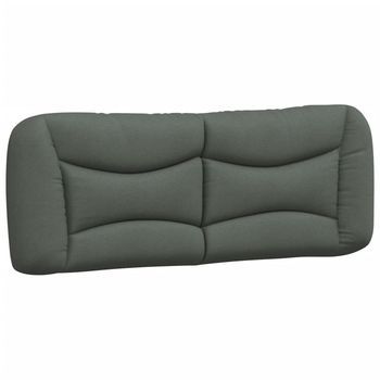 Cabecero De Cama Acolchado Hvar Tela Gris Oscuro 140 Cm Vidaxl