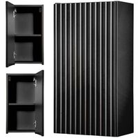 armario de pared para bano newport 57x30x19 cm - negro encasa