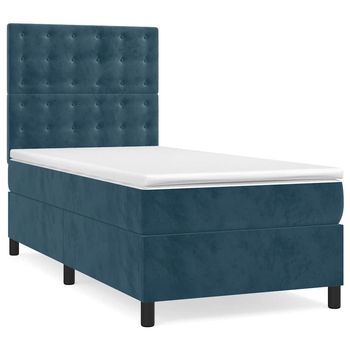 Cama Tapizada 193x90x128 Cm Terciopelo - Azul