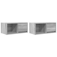 muebles de tv 2 uds  mueble de salon  mesa de tv madera ingenieria gris sonoma 60x31x255 cm