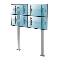 kimex soporte de suelo atornillable para 4 pantallas de tv 45-55 altura 240cm vesa 600x400 max 50kg