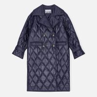 ganni shiny quilted shell coat - sm